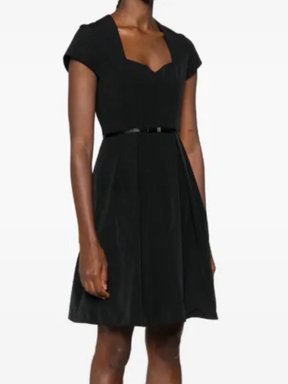 Givenchy Black Midi Dress with Waist Bow Accent